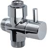 l GEDY DEVIATORE COLONNA DOCCIA 3 VIE G-CROSS METALLO CROMATO 6,5x6,5x2,5 Cm