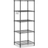 Royal Catering Scaffale in Filo Metallico Scaffalatura in Metallo RCMR-1500P19T (55 x 45 x 150 cm, 150 kg, Nero, 5 ripiani)