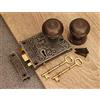 SPIRA BRASS Vintage Style Periodo Antico Ghisa Porta Cerchio Serratura Set 'Floreale' - Bronzo (Bloxwich 50mm)