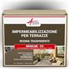 ARCANE INDUSTRIES Guaina liquida trasparente: per terrazzi, piastrelle, piscine - KIT ARCACLEAR - 5 m², circolazione privata, supporto poroso Finitura opaca - ARCANE INDUSTRIES