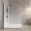 OLIMPO DOCCE - Box doccia walk in con profili neri in cristallo 8mm H195 OSIRIDE BLACK - 140