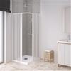 Forte Box doccia Nova Sky a soffietto angolare in PVC, Anticalcare, Riducibile, Resistente agli urti, Kit completo, Bianco pastello H 185 cm (Bianco, 60x80x185)