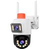 Jortan Tech JT-9689UQJ - Telecamera PTZ intelligente Wi-Fi 4MP con doppia antenna, visione notturna a colori, allarme, archiviazione da 256 GB, impermeabile, resistente ai fulmini, monitoraggio remoto per interni