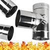 BG INVEST Raccordo a T 90° per Camino in Acciaio Inossidabile INOX - Tee Angolare 90 Gradi - Tubo a T per Canna Fumaria - Tubi di Scarico Fumi - Alta Resistenza al Calore - Diametro 200 mm - Ø 200 mm