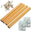 Colcolo 4 Pezzi Gambe per Mobili in Legno Con Viti di Montaggio - Facile Installazione Hardware per Tavolo, Divano, Letto - 60 cm