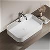 EMKE Lavabo da Appoggio Rettangolare - per Bagno e WC Ospiti - 60 × 40 × 11 cm, Ceramica,Bianco Lucido