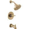 Delta Faucet Nicoli 14 Series 144749-CZ - Kit doccia con soffione doccia H2Okinetic a 5 spruzzi, bronzo champagne 144749-CZ (valvola doccia inclusa)