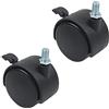 MroMax - Rotelle girevoli con attacco filettato M8, diametro 5,1 cm, per sedia da ufficio con freni, senza freni, MRO190803W-0010, with brakes, 4pcs,Thread: 8 mm in diameter and 13mm in length