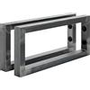 HOLZBRINK Supporti per mensole in metallo 35x15 cm HLA-A (2 pz) | Reggimensole da muro, staffe per mensole lavabo da appoggio | Colore: Acciaio Grezzo Laccato