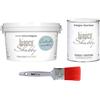 bianco Shabby CHALK PAINT Carta Da Zucchero & FINITURA + PENNELLO - Pittura Shabby Chic EXTRA OPACA (2,5 Litri) + Finitura Trasparente Opaco (1 Litro) + 1 Pennello Pro 50 mm