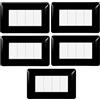 Electron CONFEZIONE DA 5 PLACCHE IN TECNOPOLIMERO, COMPATIBILE CON BTICINO MATIX, 4 MODULI/POSTI, COLORE NERO, ALTA QUALITA', DESIGN ELEGANTE E MODERNO, PER INTERRUTTORI/PRESE, SERIE CIVILE