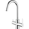 Paini KRISTAL| Miscelatore lavello per acqua filtrata | Dotato di filtro 6000 litri | Rubinetto a "C" dal design tondo cromo | Facilità e velocità di installazione