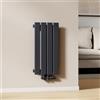 EMKE Radiatore ad acqua calda 60x30 cm, Radiatore piatto a monostrato con attacco centrale, Design montaggio verticale a parete, termoarredo verticale, Antracite