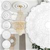 HEXIM Perfect stucco rosone - grande selezione di rosoni da soffitto in schiuma rigida PU, robusto, elemento decorativo (B3121 - Ø 800 mm) Bordo per lampadario medaglione decorazione interna