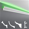HEXIM LED stucco pacchetti risparmio - Illuminazione indiretta con profili a soffitto in PU, leggeri e opachi - (10m LED-20) set di profili per stucchi