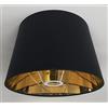 ArG Lighting Paralume a forma di cono, tessuto nero con fodera dorata, prodotto fatto a mano, per lampada da tavolo, lampada da terra (nero, 30 x 25 x 20)