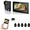 ANJIELO SMART Videocitofono, display touch screen da 7 pollici con sistema telefonico 1080P integrato, sblocco con impronte digitali, scheda RFID e codice PIN e rilevamento dei movimenti umani, 94218