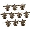 FUTUREORYY Pomelli Decorativi in Metallo a Stella Marina Vintage, 10 Pezzi | Fissaggio a Foro Singolo, per Bagno e Camera, Stile Retro, Rapido Arredi, Lega