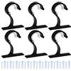 Springwillfly Set di 6 staffe per asta per tende con viti per montaggio a soffitto per 25 aste da 28 mm, ideali per l'organizzazione e la decorazione della casa (nero)
