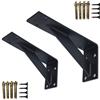 DJCYGG 2 Pezzi Staffa per Mensole Pesanti,Supporti per Mensola Triangolare,Supporto per Scaffali Galleggianti a L,Reggimensola a Parete per Mensole,Libreria,con Viti (40cm x 20cm,Nero)