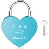 OTXIXTO Lucchetto Cuore Personalizzato Incisione Nome Data con Chiave per Coppia Fidanzato Fidanzata Ponte d'Amore San Valentino Regalo Amante(Blu