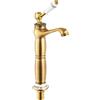 Endingfuny Rubinetto retrò bronzo, rubinetto per lavabo, girevole a 360°, miscelatore monocomando per lavabo, in ottone, per case, hotel, bagno, oro