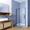 GENERIC 90x195cm Porta Doccia per Nicchia Apertura Battente 2 Pannelli in Vetro Temperato 8 mm Anticalcare Telaio Nero Opaco