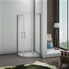 AICA Box Doccia Vetro Temperato Anticalcare Trasparente Alta Semicircolare Porta Battente 80x80cm 195cm