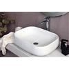 Yellowshop - Lavabo Da Appoggio Cm 56 x 43 Bacinella Lavandino Lavello In Ceramica Bianco Sanitari Bagno Design Moderno Modello Glam2