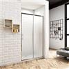 Acezanble Porta Scorrevole Per Nicchia Box Doccia entrata Laterale Vetro Temperato Serigrafato Bianco Opaco Graduale 6 mm Profilo Cromato Lucido 140x190 cm (Larghezza x Altezza)