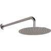 Inbagno Kit doccia satinato con braccio 35 cm e soffione 25 cm in acciaio inox, ugelli anticalcare e attacchi standard G 1/2, GEMINI