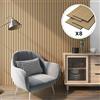 NEU.HOLZ Set di 8 Pannelli Fonoassorbenti Decorativi Isolamento Acustico per Parete e Soffitto Pannelli in Feltro Acustico PET con Listelli in MDF - Rovere Scuro