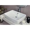 Yellowshop - Lavabo Da Appoggio Cm 59 x 42 Bacinella Lavandino Lavello Rettangolare In Ceramica Bianco Sanitari Bagno Design Moderno Modello Country