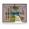 GOUZOO Zanzariera Per Finestra 50 x 50 cm, Tendina Anti Zanzare Mosche, Traspirante Aria Fresca per Tutte Le Taglie Finestra o Porte, Marrone
