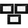 gloca Set Placche Plastica Satinata Compatibili Matix (3 Pezzi Nero satinato, 3 Posti)