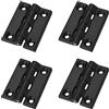 METALLIXITY 4pz Regolabili Pieghevoli Porte Cerniere 102mm ABS Nylon Nero | per Cancelli Armadio Porta
