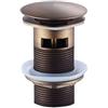 HSNJKLF Piletta Lavabo Bagno Accessori for rubinetti da bagno con tappo di scarico pop-up for lavabo da bagno in oro rosa spazzolato Piletta per Scarico Lavabo(Antique with hole)