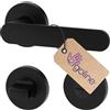 ERGO line La maniglia PRIMA per porte del bagno, nera, per porte con serratura del bagno (WC), maniglia rotonda nera opaca, guarnizione per porte, maniglia