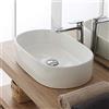 Inbagno Lavabo da Appoggio Bianco in Ceramica, 55,5 x 34,5 x h.14 cm, Lucido dal Design Moderno