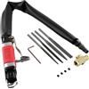 Hosrivae AF-5 - Set di lime pneumatiche per sega pneumatica a movimento alternato, per taglio di metallo e legno, 7800 giri/min, con 4 lime e chiave inglese, colore: rosso e nero