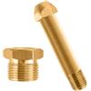 KOLIBROX CGA-580 - Dado e nipplo da 7,6 cm, raccordo per bottiglia di ingresso regolatore per elio, argon, azoto, struttura in ottone, design filettato, perfetto per bombole di gas e saldatura, 7,6 x