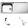 Fhuller TO1161IRBC ● Lavello APELL-FHULLER Incasso Cucina Serie Torino Acciaio Saldato e Spazzolato 116 X 50 1 Vasca 45 X 40 SINISTRA Gocciolatoio 66 X 40 DESTRA Made in Italy per ambienti: Classico Moderno