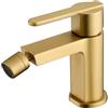 MICE COLLECTION MICE BDR001-2OC - Rubinetto monocomando in ottone per bidet - Rubinetteria bagno di bide per acqua fredda/calda (oro spazzolato)