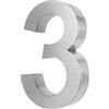Kobert-Goods Numero civico, effetto 3D, in acciaio inox spazzolato (V2A), antiruggine e resistente alle intemperie, dimensioni: H 20 cm x P 3 cm, materiale per il montaggioincluso., Multicolore