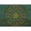 Runa Art Carta da parati fotografica 396 x 280 cm Mandala orientale | Vello Decorazione Murale Soggiorno Camera Da Letto | Manifattura tedesca | verde giallo 9093012b