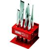USAG 372 S7 - Assortimento di scalpelli, ugnetti e punzoni con supporto in lamiera (7 pz) 372082