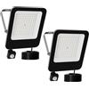 JBdusn 100W Faretto LED da Esterno con Sensore di Movimento, 2 Pezzi Faro Esterno Impermeabile IP65 Super Luminosa Proiettore Faro da Esterno per Patio Cortile Garage