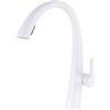 ZPSPZ Rubinetto Cucina con Doccetta Estraibile, Miscelatore Cucina Estraibile Girevole Inox Telescopico Rubinetti da Cucina-Bianco