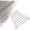 FIVMEN Corrimano in acciaio inox, ringhiera per scale con supporto a parete e tappi terminali, per scale interne ed esterne, 120 cm