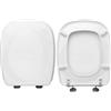 HYDRO HOME Copriwater Kerasan Nora Compatibile, Tavoletta Wc In Plastica Termoindurente Con Cerniere Regolabili,Asse Wc Colore Bianco MADE IN ITALY